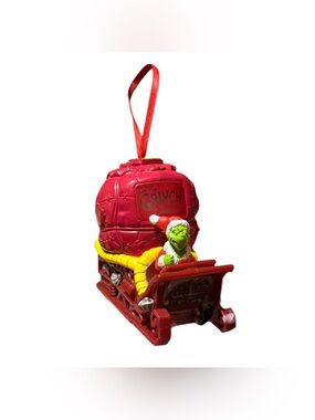 Vtg Dr. Seuss How The Grinch Stole Christmas Sleigh Christmas Tree Ornament